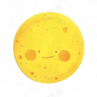 月亮月球天气卡通插画免抠