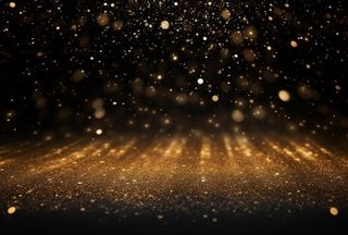 黑金色大气闪光粒子金色尘粉光晕灯光摄影背景图