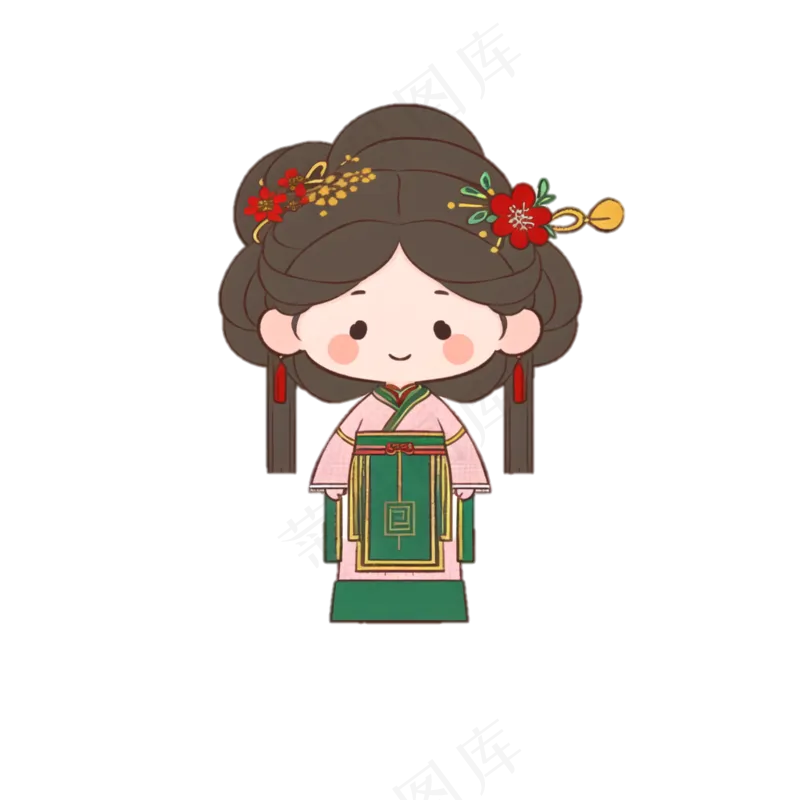 可爱Q版汉服卡通女生 (4)