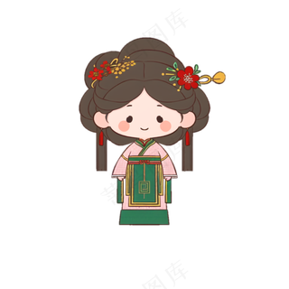 可爱Q版汉服卡通女生 (4)