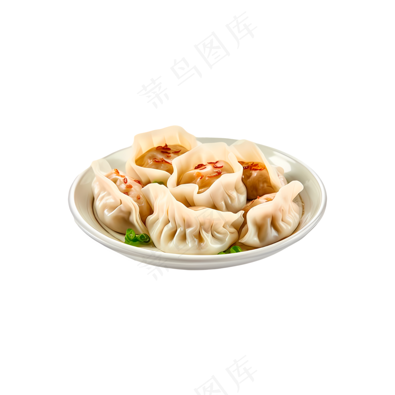 免抠一盘中式蒸饺