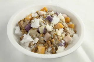 夏季绿豆冰沙美食