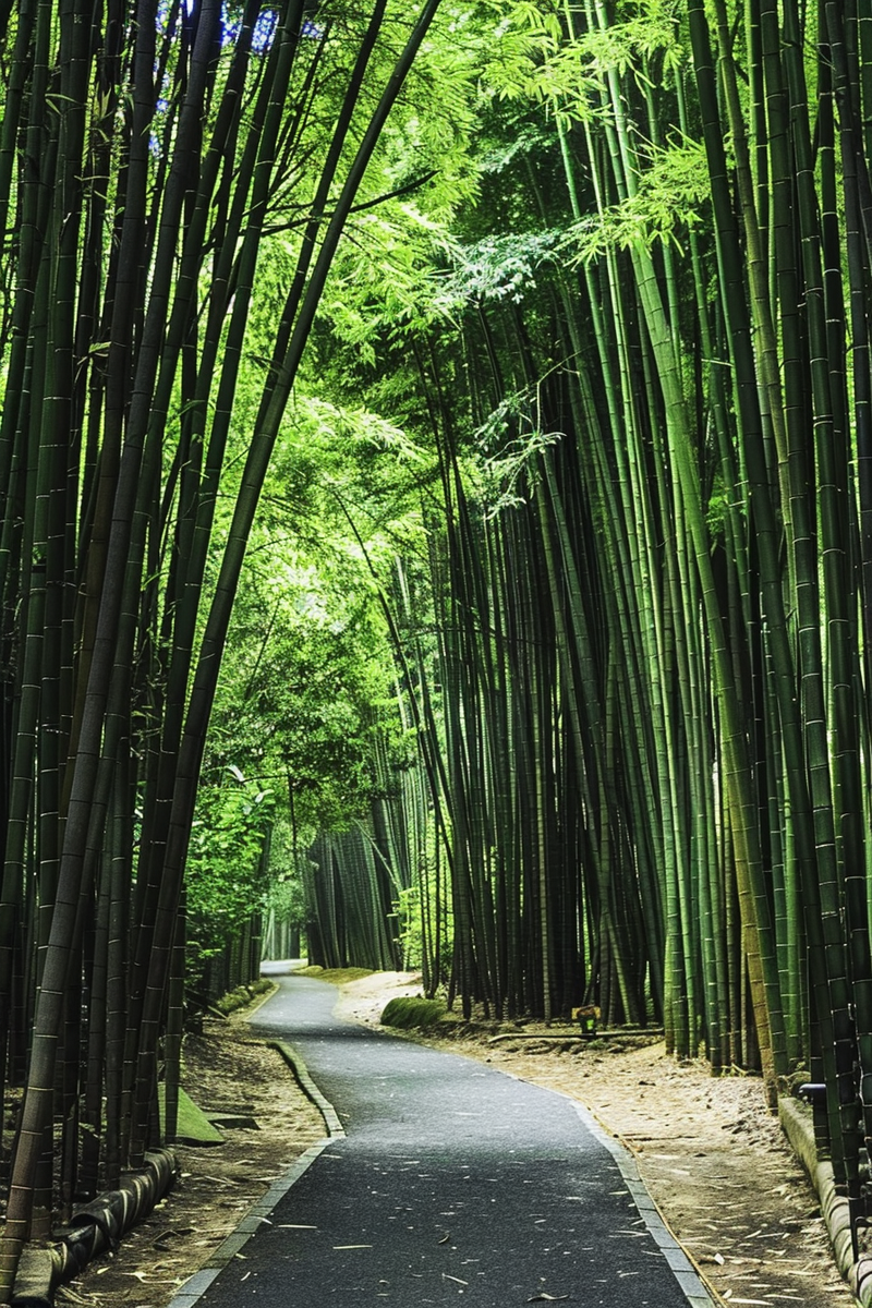 竹林里小路摄影图(2688x4032)