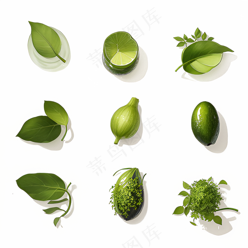 绿色手绘小植物花草系列免抠素材54