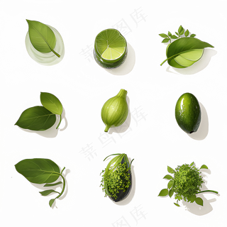 绿色手绘小植物花草系列免抠素材54