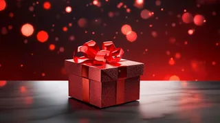 礼物惊喜新年圣诞节日礼物摄影图 