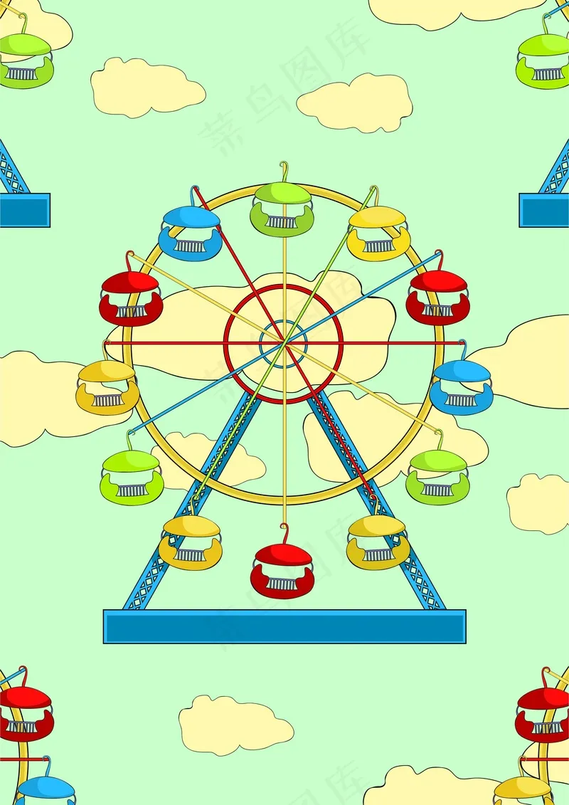 童趣摩天轮cdr矢量模版下载