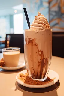 巧克力奶昔奶茶可可粉奶油饮料下午茶摄影图