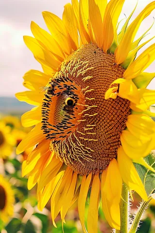 向日葵向阳鲜花摄影图