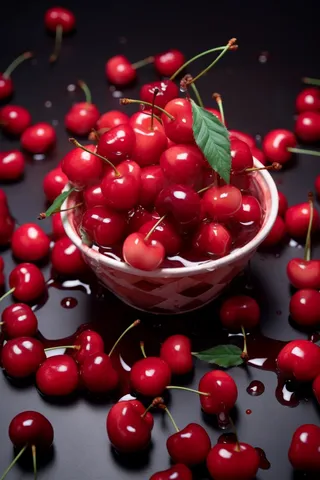 红樱桃车厘子水果新鲜摄影图
