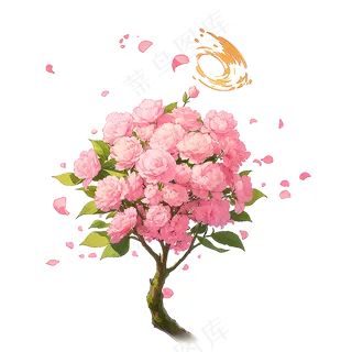 粉色花朵桃花玫瑰免抠素材24