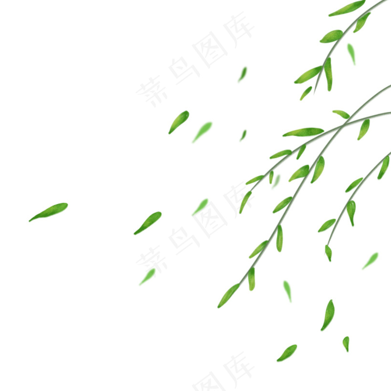 柳叶元素清明素材psd模版下载