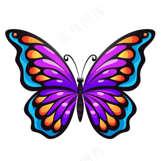 卡通手绘蝴蝶翅膀线条插画矢量装饰元素