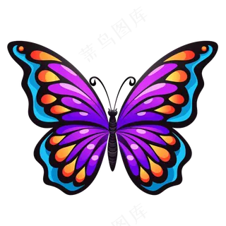 卡通手绘蝴蝶翅膀线条插画矢量装饰元素