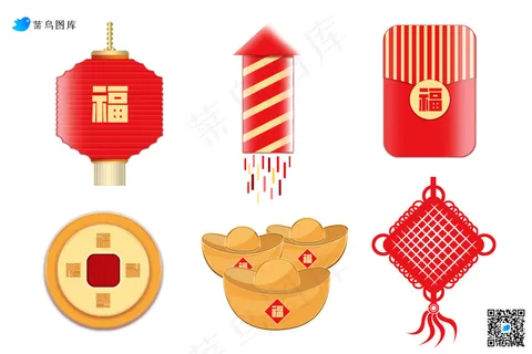 中国新年矢量图形插画元素