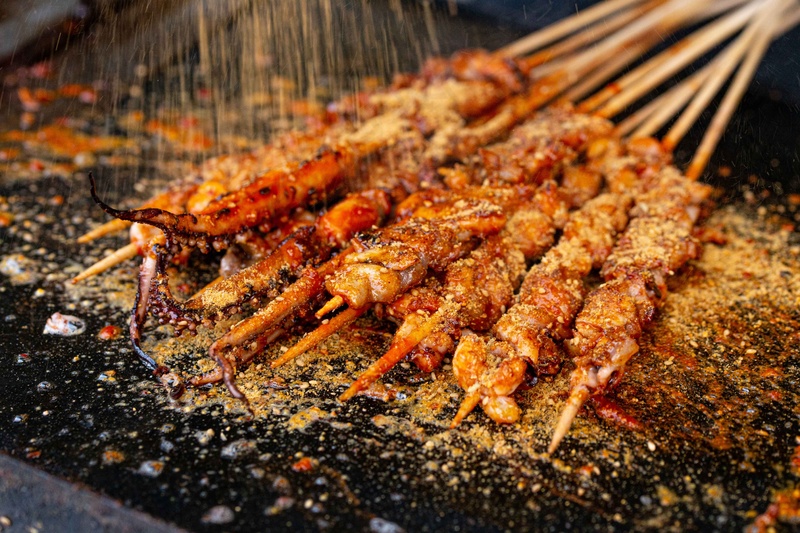 烤串烧烤美食背景