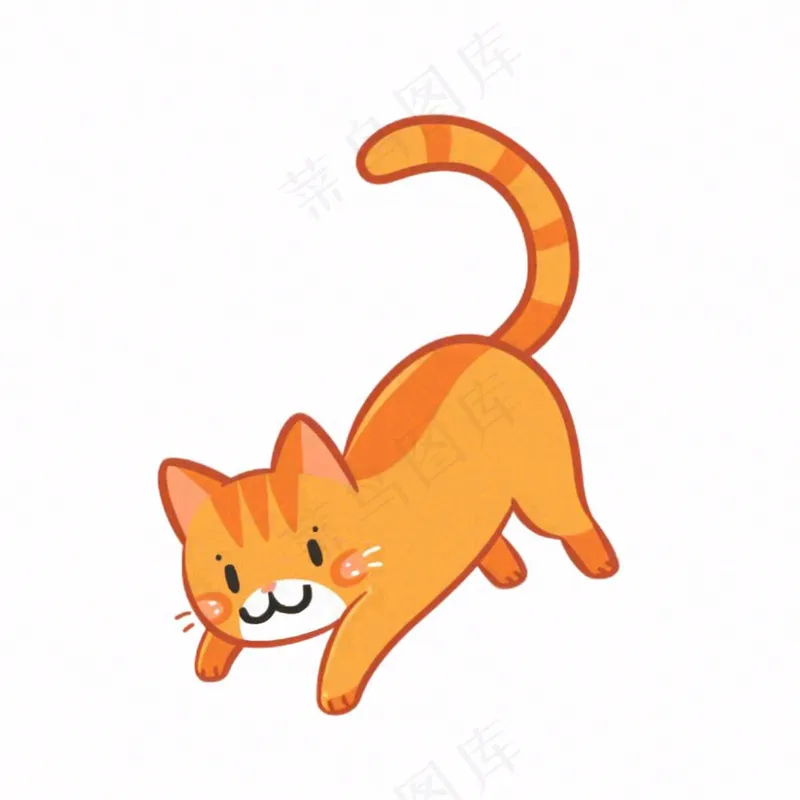 猫咪宠物橘猫卡通插画免抠(1024x1024)