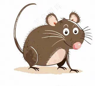 老鼠十二生肖动物卡通插画免抠