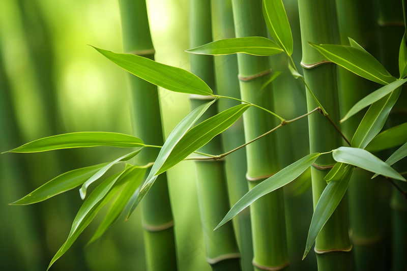 竹叶竹子绿意盎然摄影图