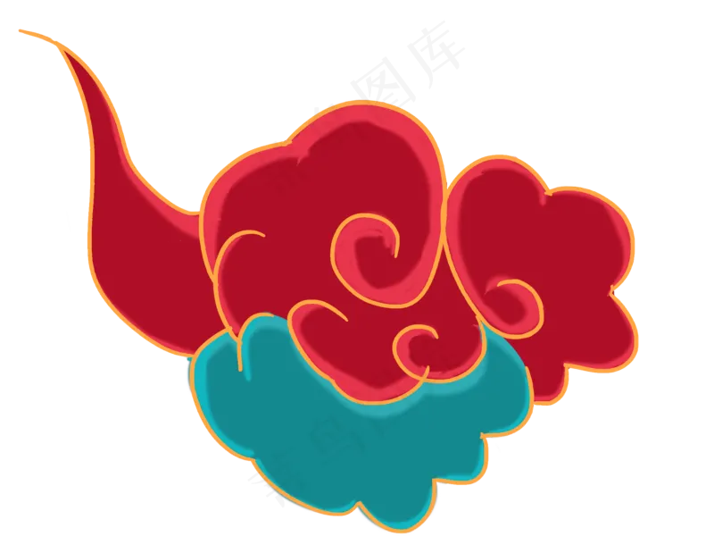 国潮敦煌云纹祥云插画免扣素材 (66)