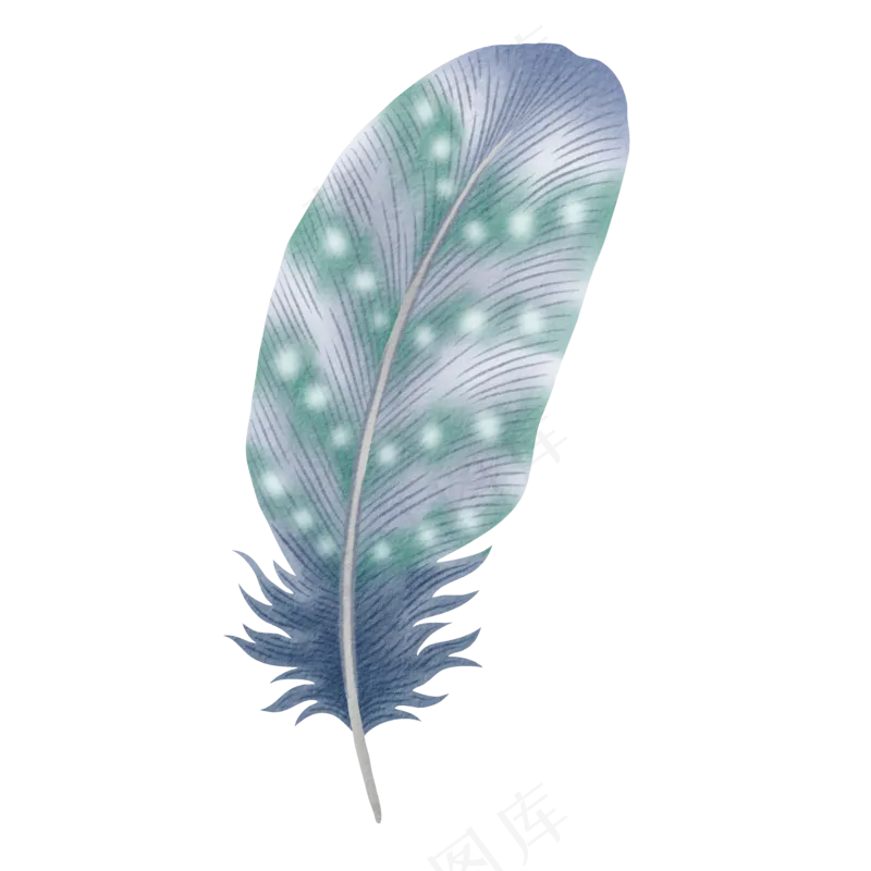 水彩羽毛免扣