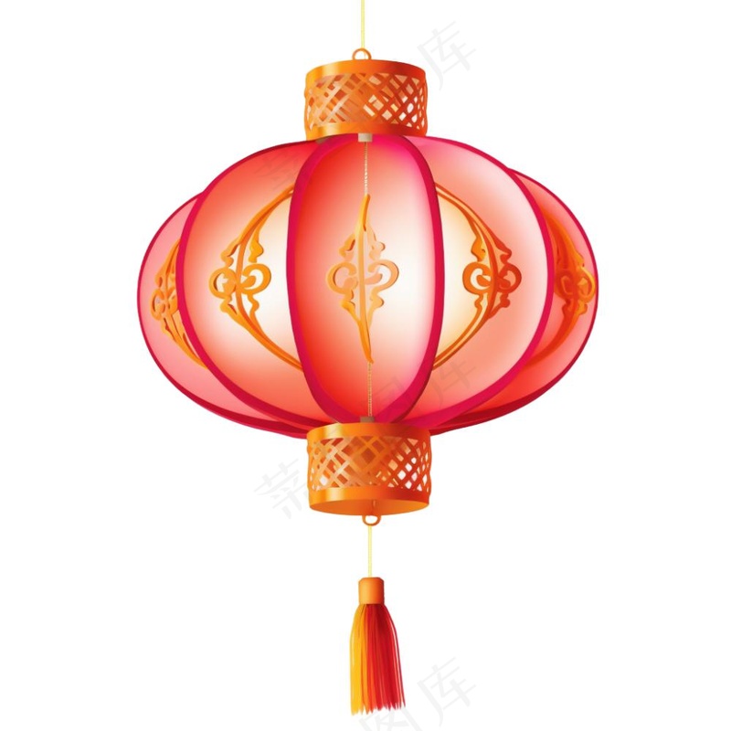 红灯笼新年春节节日卡通插画免抠(1024x1024)