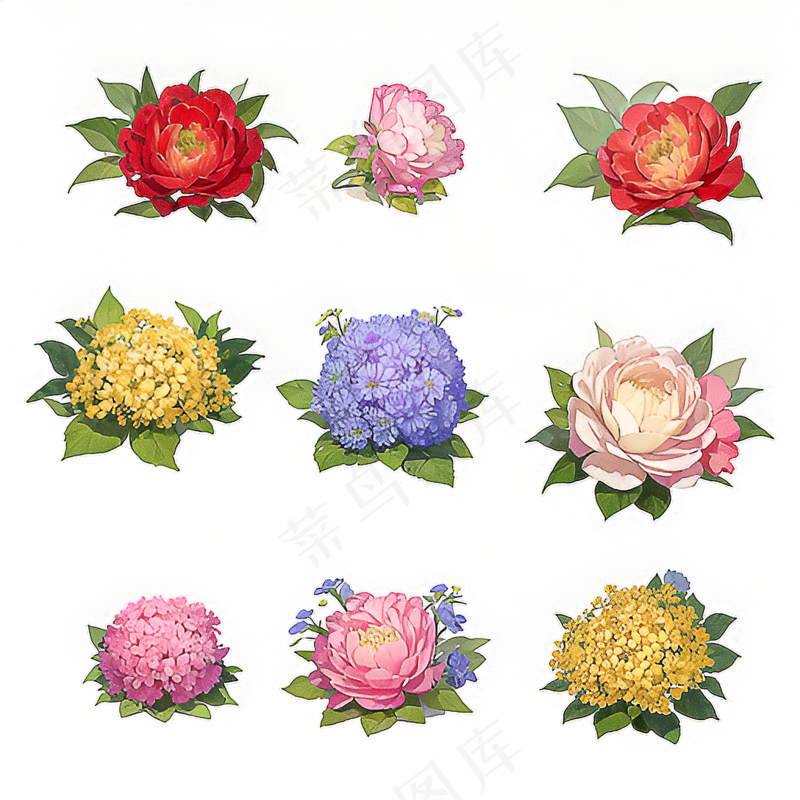 红色黄色粉色玫瑰花免抠素材156