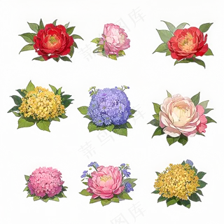 红色黄色粉色玫瑰花免抠素材156