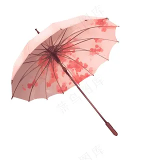 唯美水彩古风油纸伞唯美水彩古风花瓣插画免抠