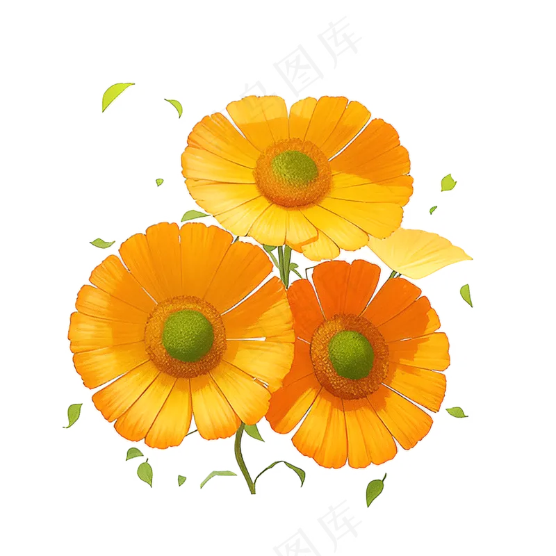 黄色向日葵花朵免抠素材36