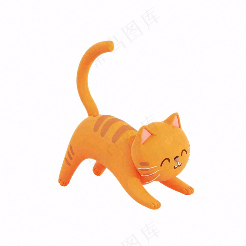 猫咪宠物橘猫卡通插画免抠(1024x1024)