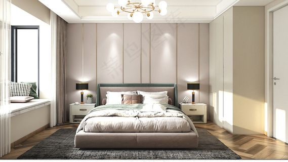 现代简约卧室效果图