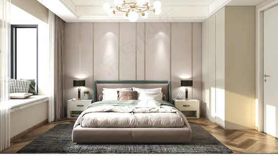 现代简约卧室效果图
