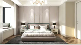现代简约卧室效果图