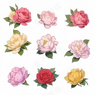 红色黄色粉色玫瑰花免抠素材96