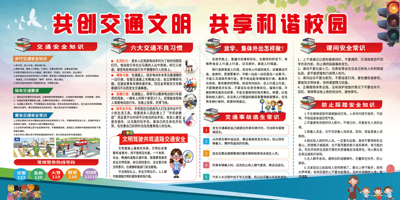 校园交通安全宣传栏psd模版下载
