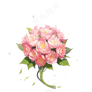 粉色花朵桃花玫瑰免抠素材48