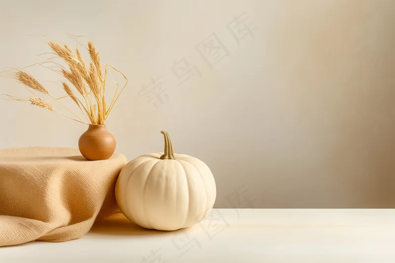 简约背景白色南瓜