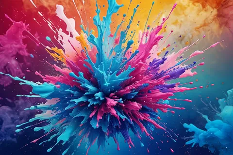 抽象泼墨风格背景色彩抽象爆炸图片