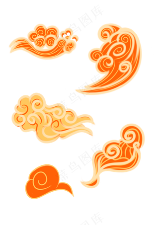 国潮敦煌云纹祥云插画免扣素材 (152)