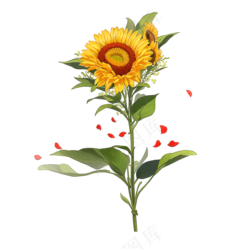 黄色向日葵免抠素材11