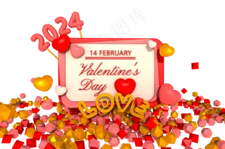 情人节文字边框