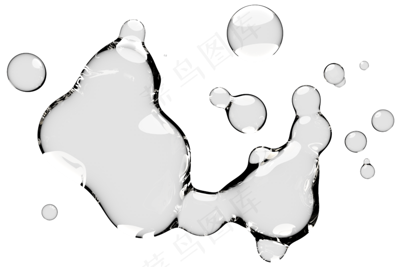 高清日系极简逼真透明水滴液体气泡水珠空气感png免扣素材 (