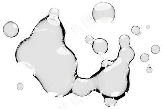 高清日系极简逼真透明水滴液体气泡水珠空气感png免扣素材 (