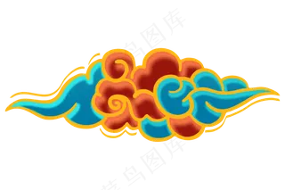 国潮敦煌云纹祥云插画免扣素材 (70)
