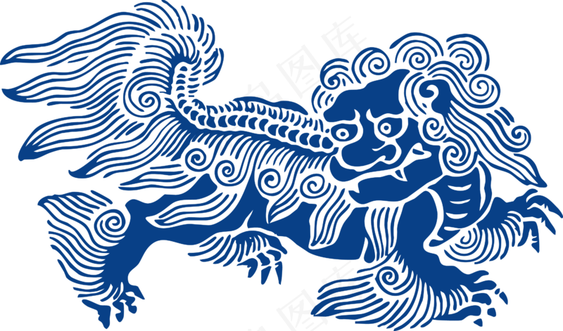 古代青花瓷图案花纹中国风图案祥云纹理传统图腾PNG免扣素材