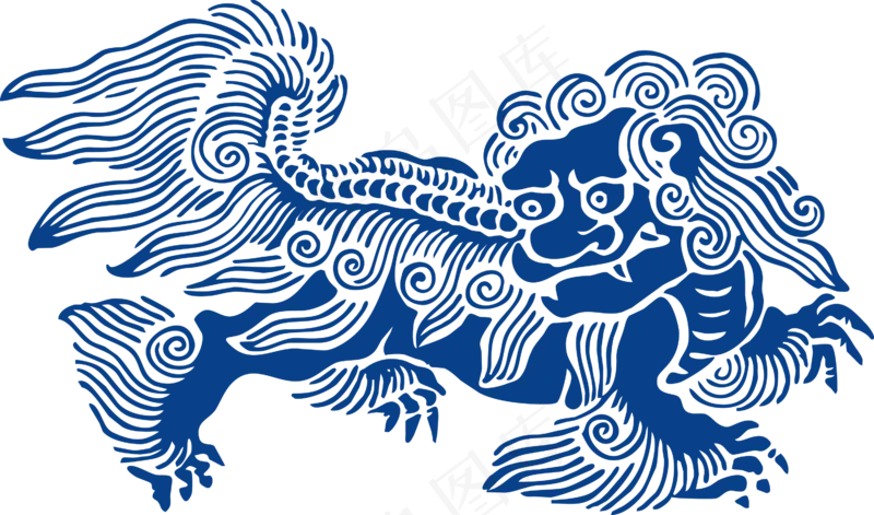 古代青花瓷图案花纹中国风图案祥云纹理传统图腾PNG免扣素材