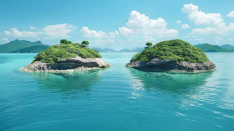 夏日海滩蓝色海洋度假摄影图(4368x2448)