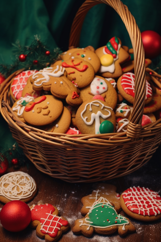 圣诞节日饼干装饰节日烘焙甜点摄影图