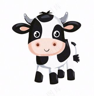 奶牛母牛动物卡通插画免抠